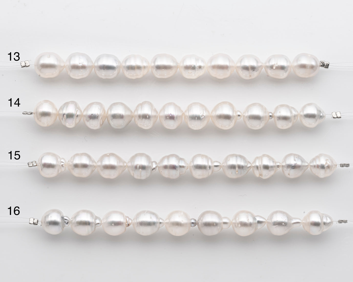 9-10mm White South Sea Pearl Short Strand, Near Round and Natural Color Pearls for Jewelry Making, SKU # 2803SS