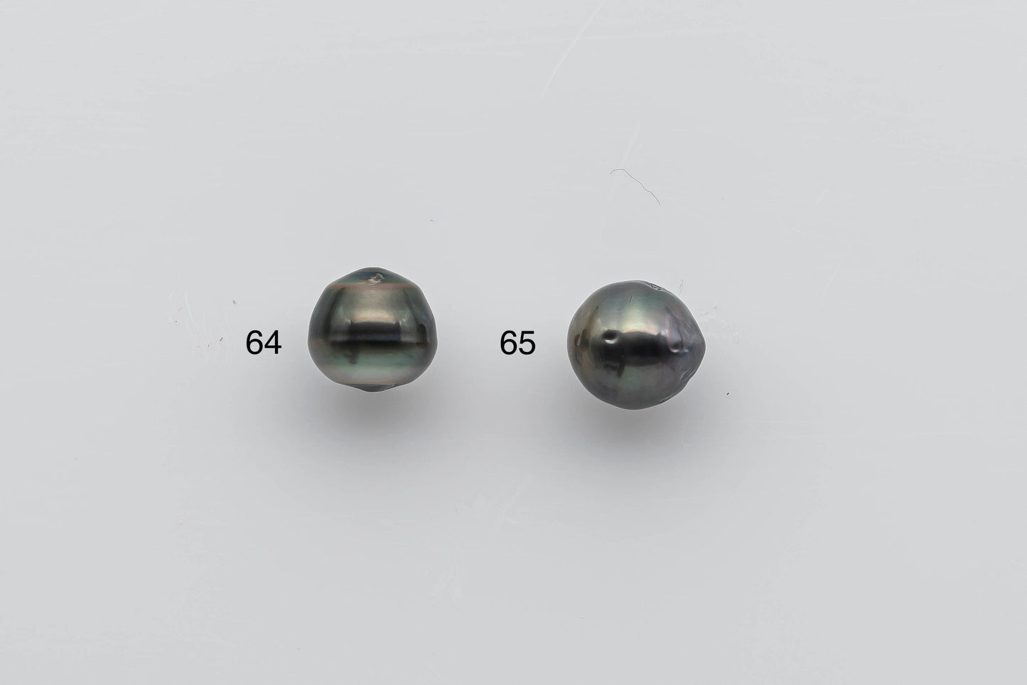 9-10mm Loose Tahitian Pearl Near Round Natural Colors and High Luster with Blemishes in Single Piece Predrilled Hole, SKU # 1382TH