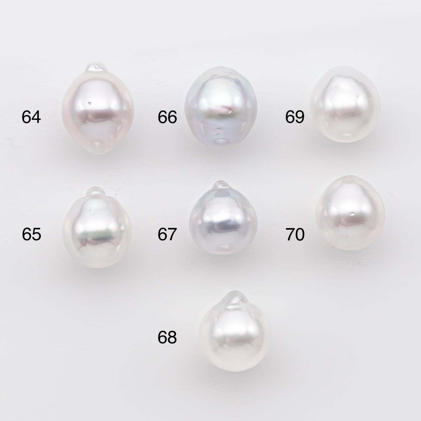 9-10mm White South Sea Pearl Drop Shape, Loose Undrilled Natural Color, SKU # 2936TH
