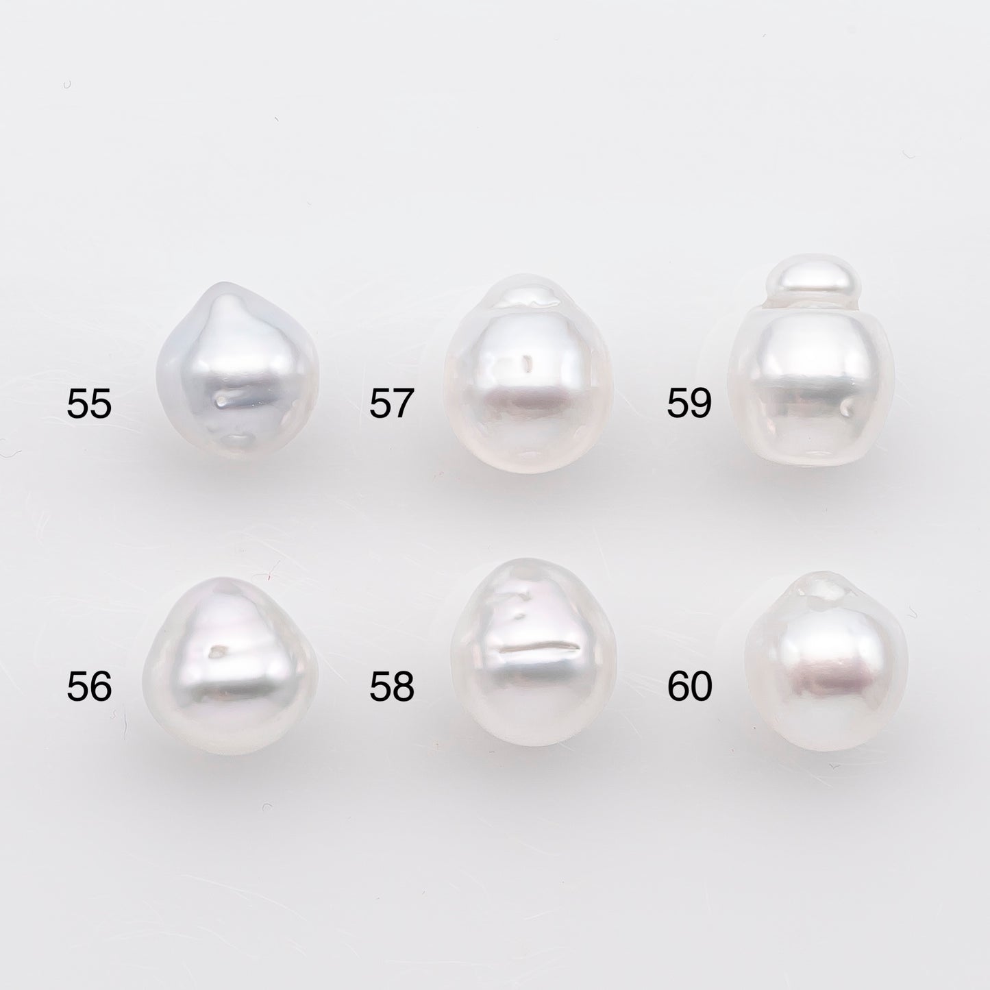 9-10mm White South Sea Pearl Drop Shape, Loose Undrilled Natural Color, SKU # 2939TH