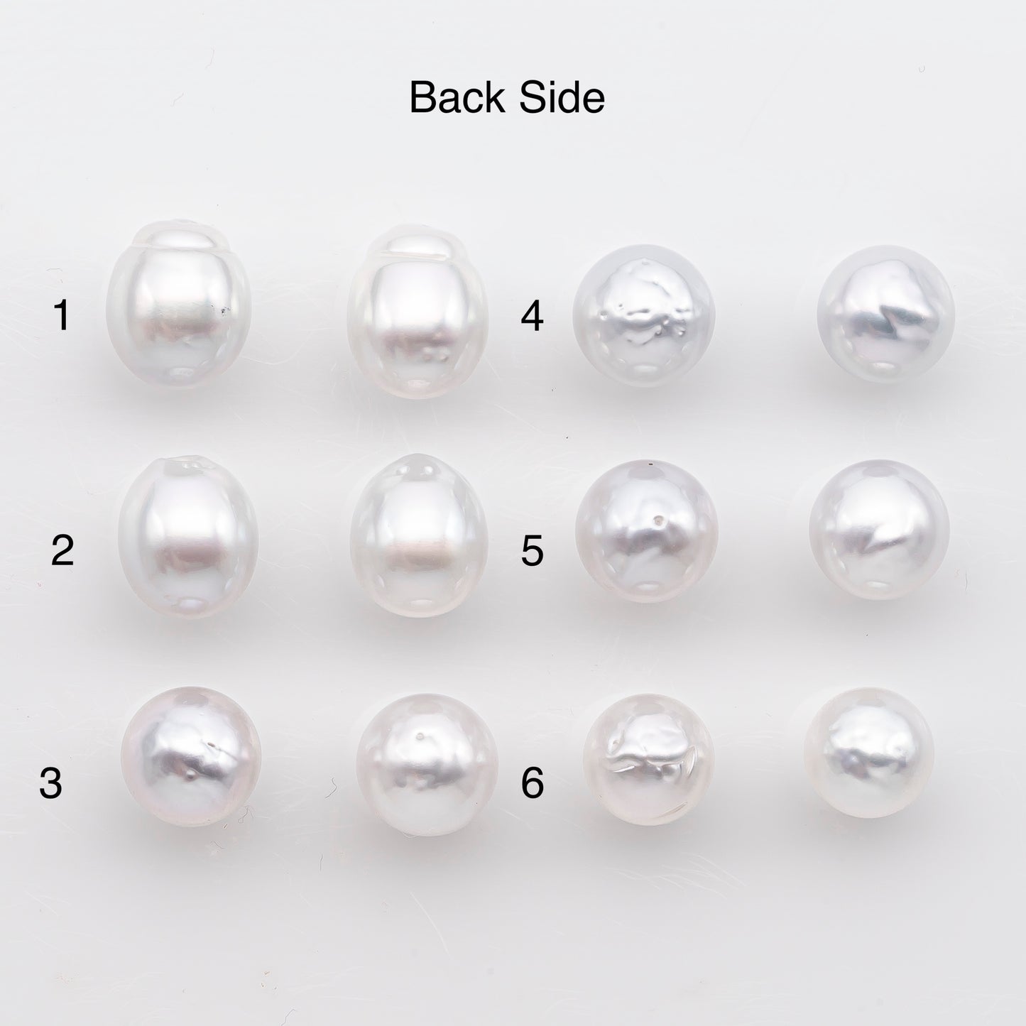 9-10mm Matched Pair White South Sea Pearl, Undrilled Natural Color, SKU # 2941TH