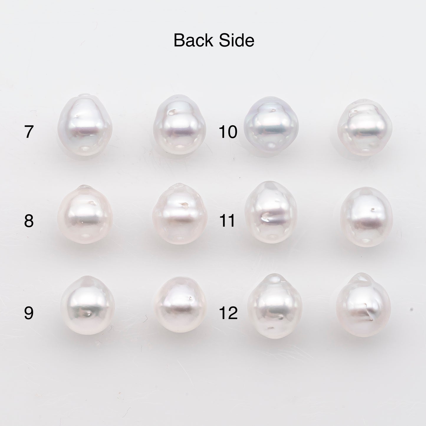 9-10mm Matched Pair White South Sea Pearl, Undrilled Natural Color, SKU # 2942TH