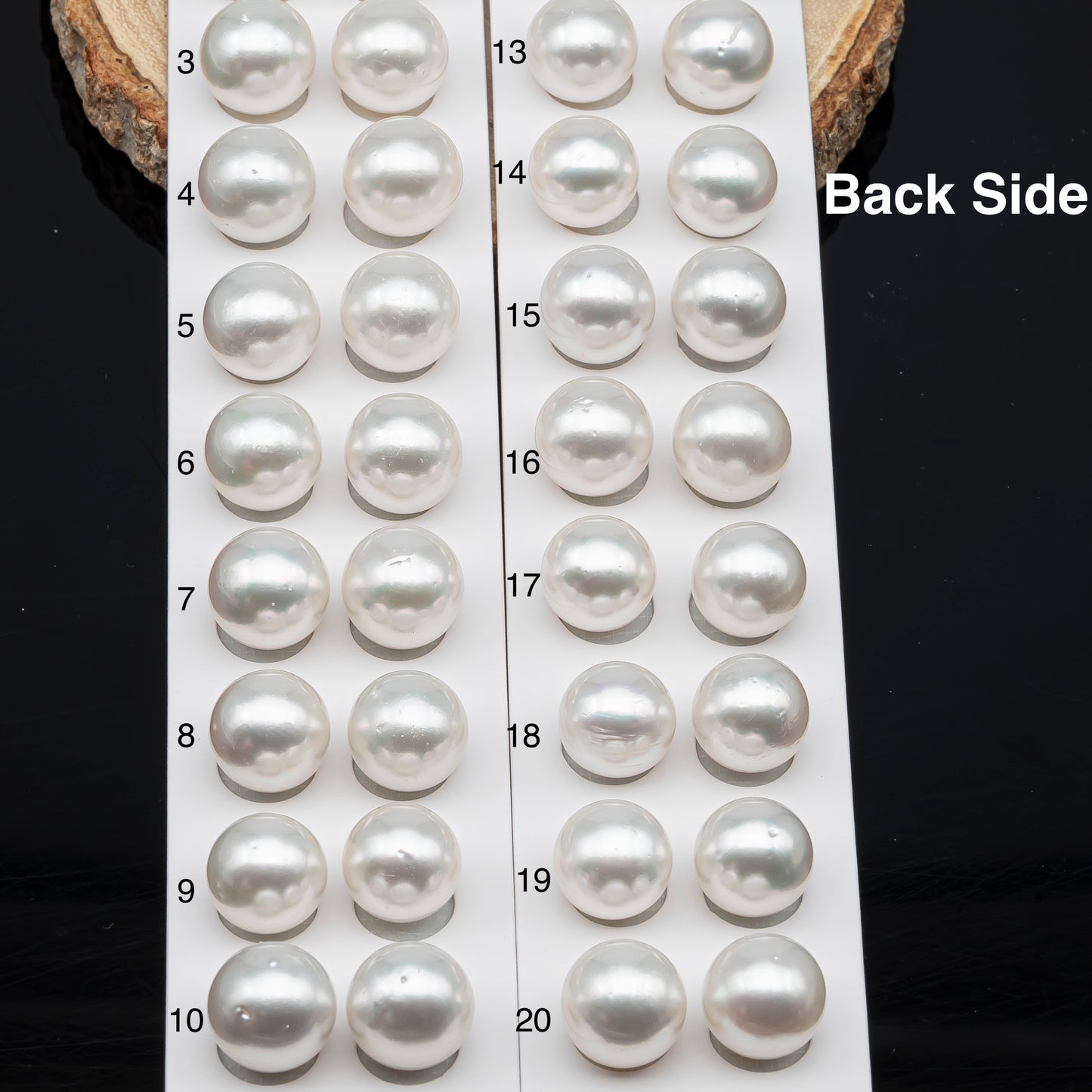 12-13mm Matched Pair White South Sea Pearl, Round undrilled with High Luster and Minor Blemishes for Jewelry Making, SKU # 2943TH