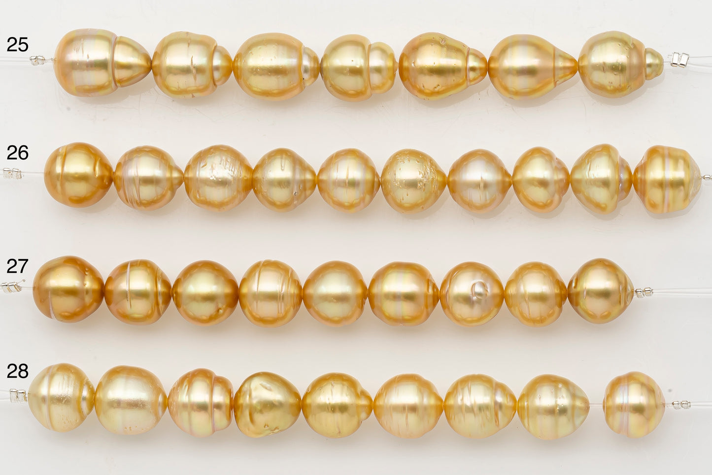 11-12mm Golden South Sea Pearl Short Strand with Blemishes, Natural Color Pearls for Jewelry Making, SKU # 3297GS