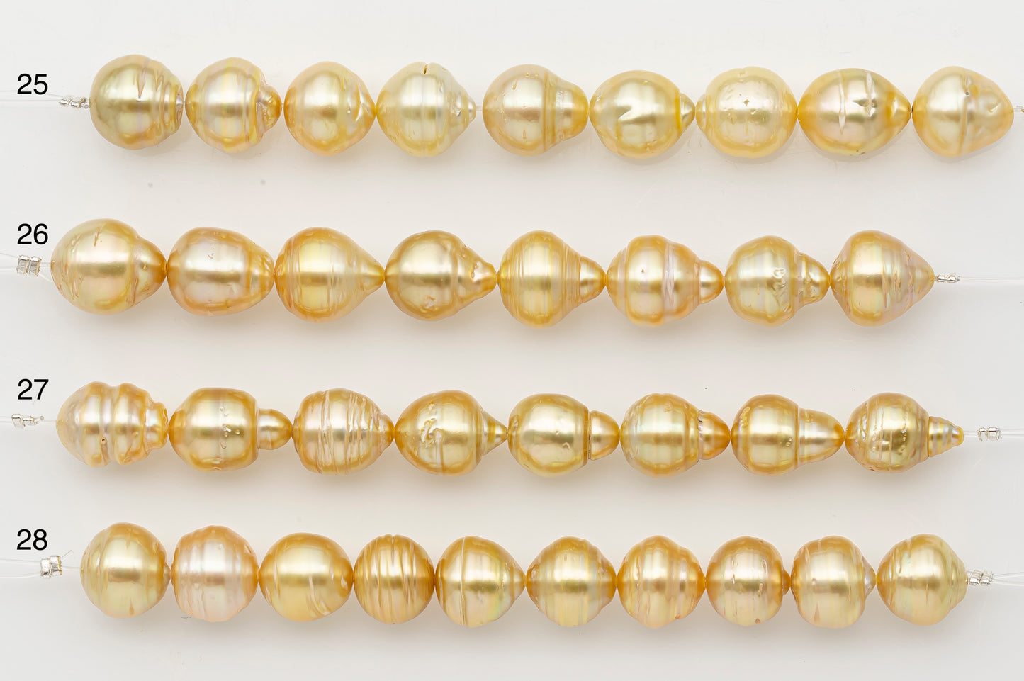 11-12mm Golden South Sea Pearl Short Strand with Blemishes, Natural Color Pearls for Jewelry Making, SKU # 3298GS