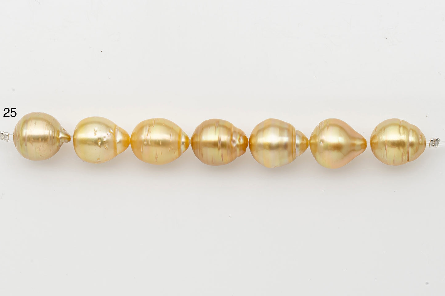 12-13mm Golden South Sea Pearl Short Strand with Blemishes, Natural Color Pearls for Jewelry Making, SKU # 3299GS