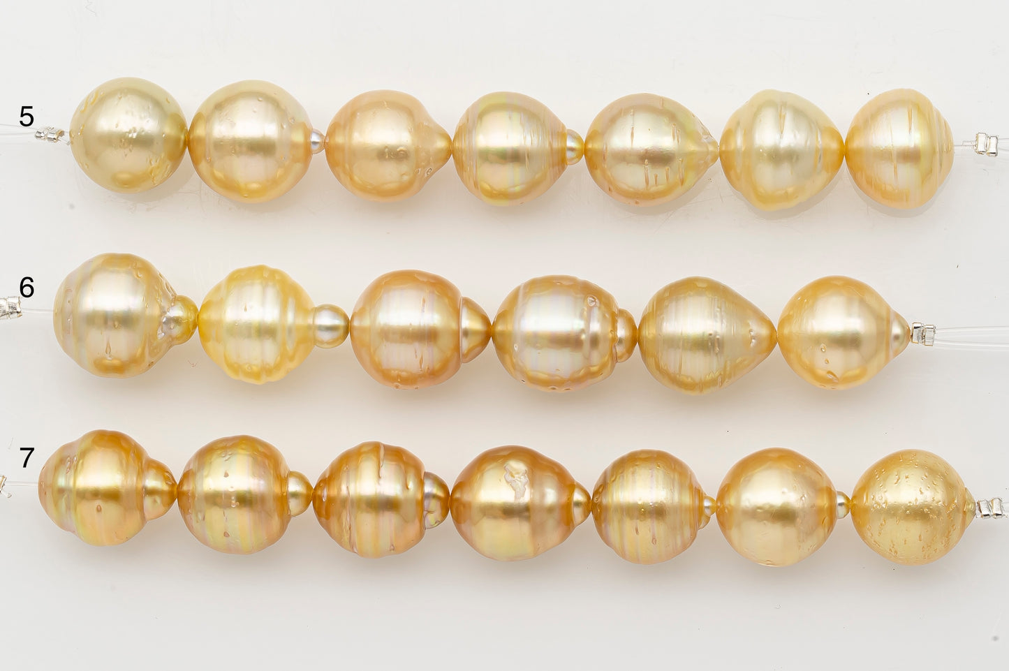 13-14mm Golden South Sea Pearl Short Strand with Blemishes, Natural Color Pearls for Jewelry Making, SKU # 3300GS