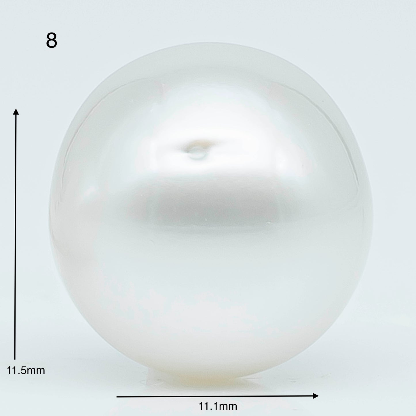 11-12mm Near Round South Sea Pearl with Amazing Luster and Natural White Color, Loose Single Pice Undrilled, SKU # 1966SS