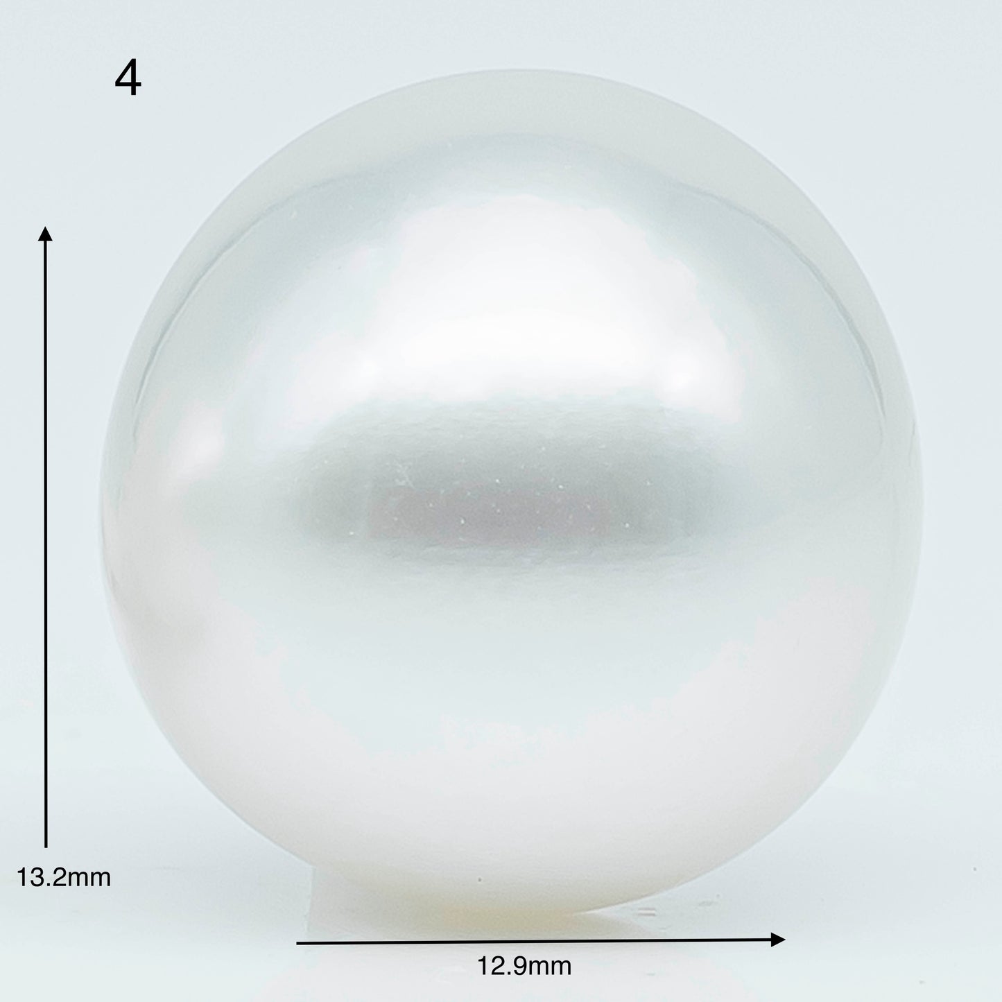 12-13mm Near Round South Sea Pearl with Amazing Luster and Natural White Color No Blemish, Loose Single Pice Undrilled, SKU # 1968SS