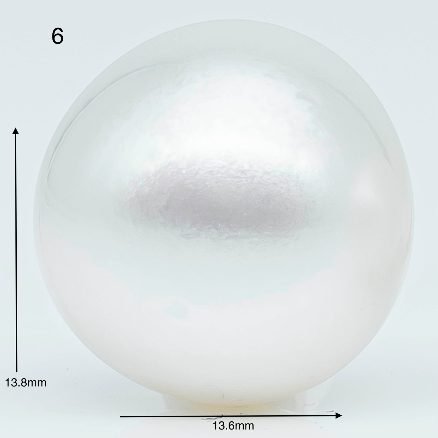 13-14mm Near Round South Sea Pearl with Amazing Luster and Natural White Color No Blemish, Loose Single Pice Undrilled, SKU # 1970SS