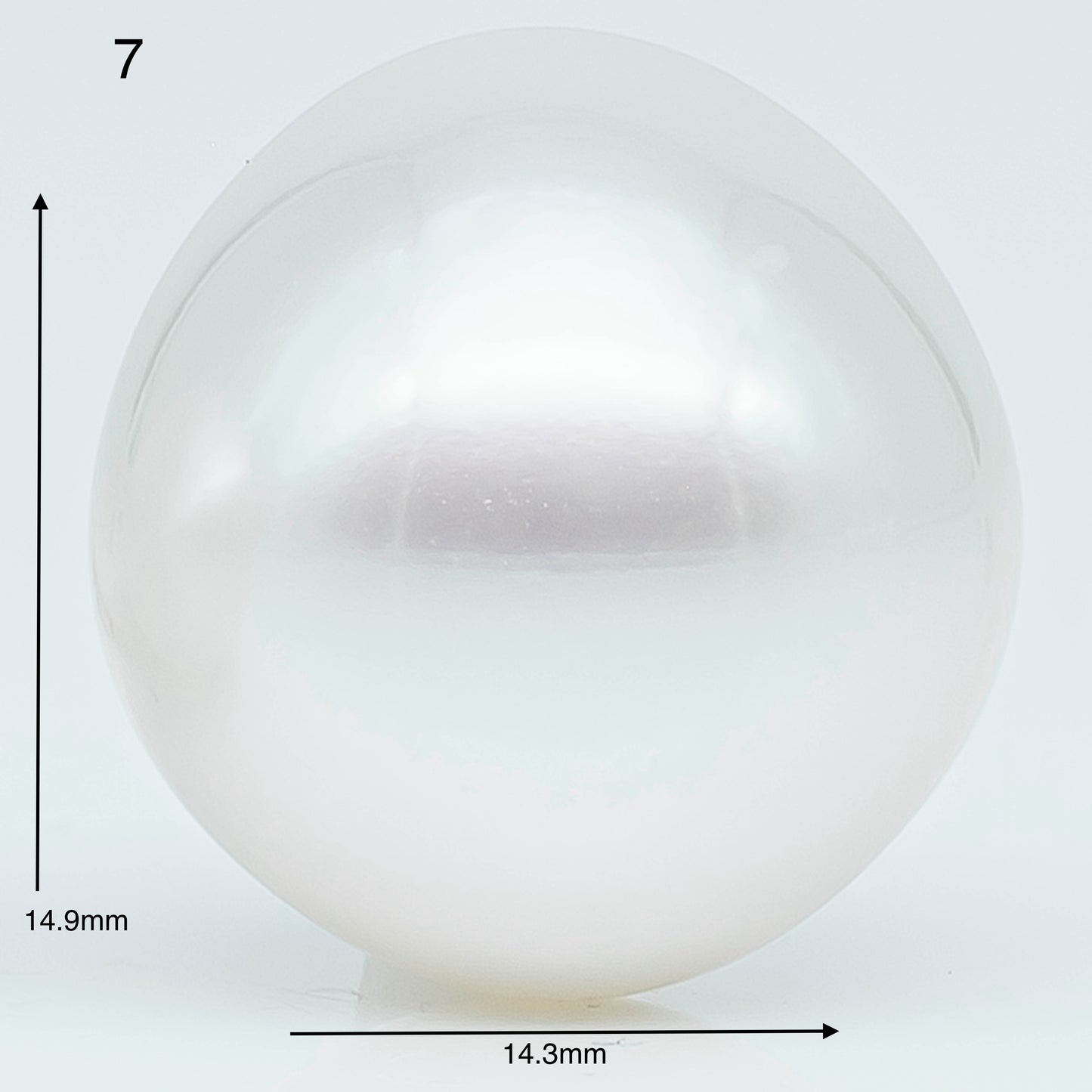 14-15mm Near Round South Sea Pearl with Amazing Luster and Natural White Color No Blemish, Loose Single Pice Undrilled, SKU # 1955SS