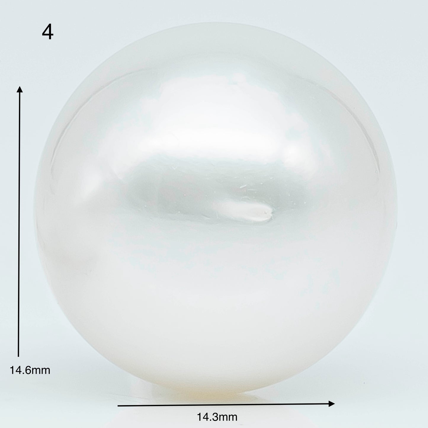 14-15mm South Sea Pearl Near Round in Natural White Colors and Beautiful Luster with Minor Blemish, Undrilled Single Piece, SKU # 1972SS