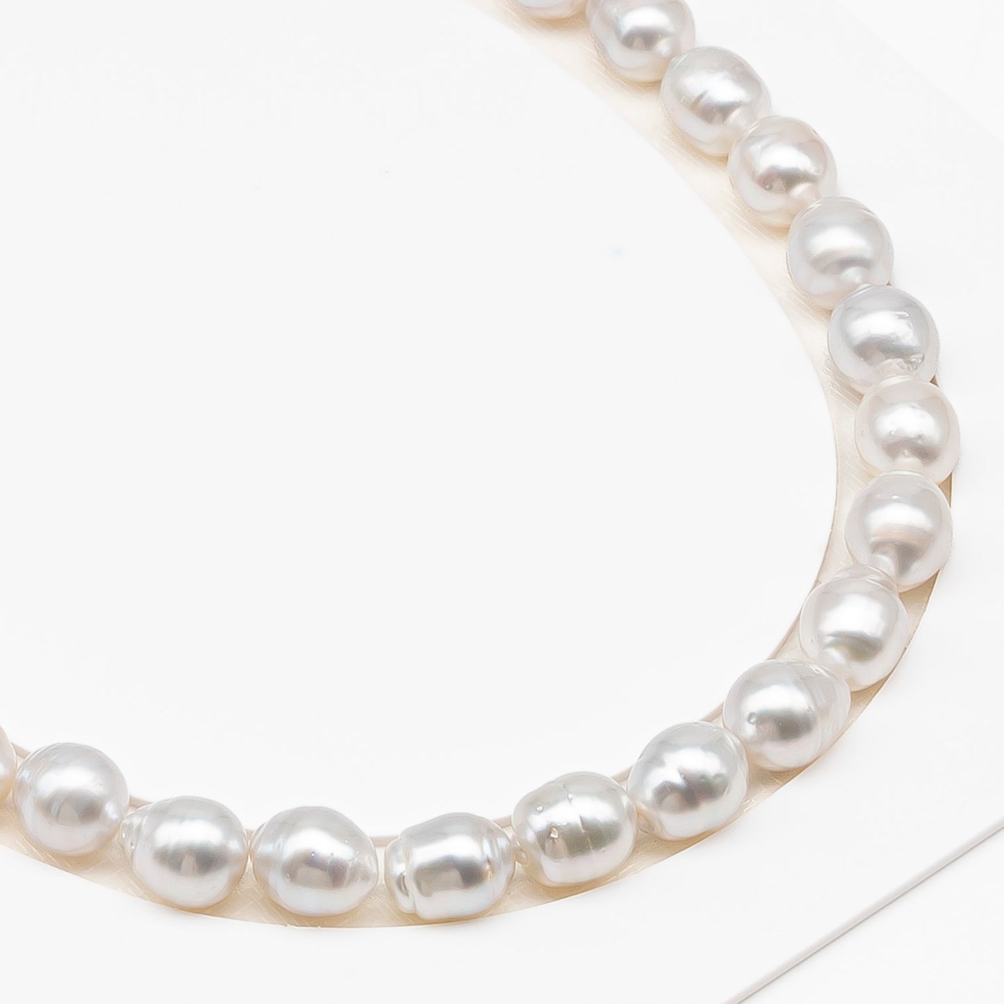 10-11mm White South Sea Pearl with Minor Blemishes, Natural Color Pearls for Jewelry Making, Full Strand (No Hole), SKU # 3362WS