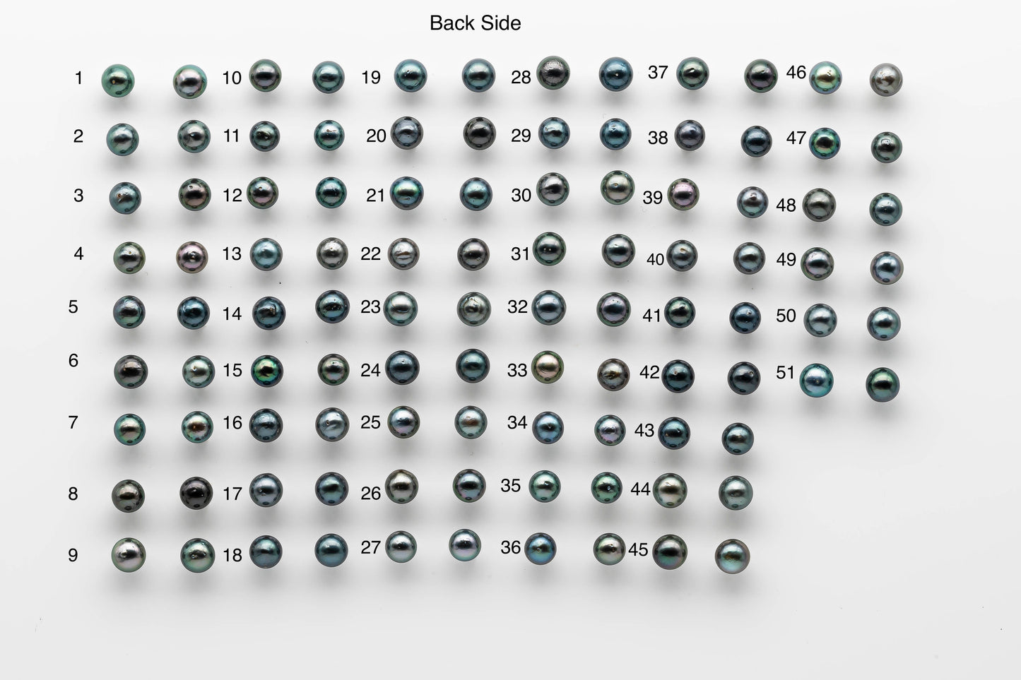 8-9mm Matching Pair Near Round Tahitian Pearl Undrilled with High and Minor Blemish, For Making Earring, SKU # 2034TH