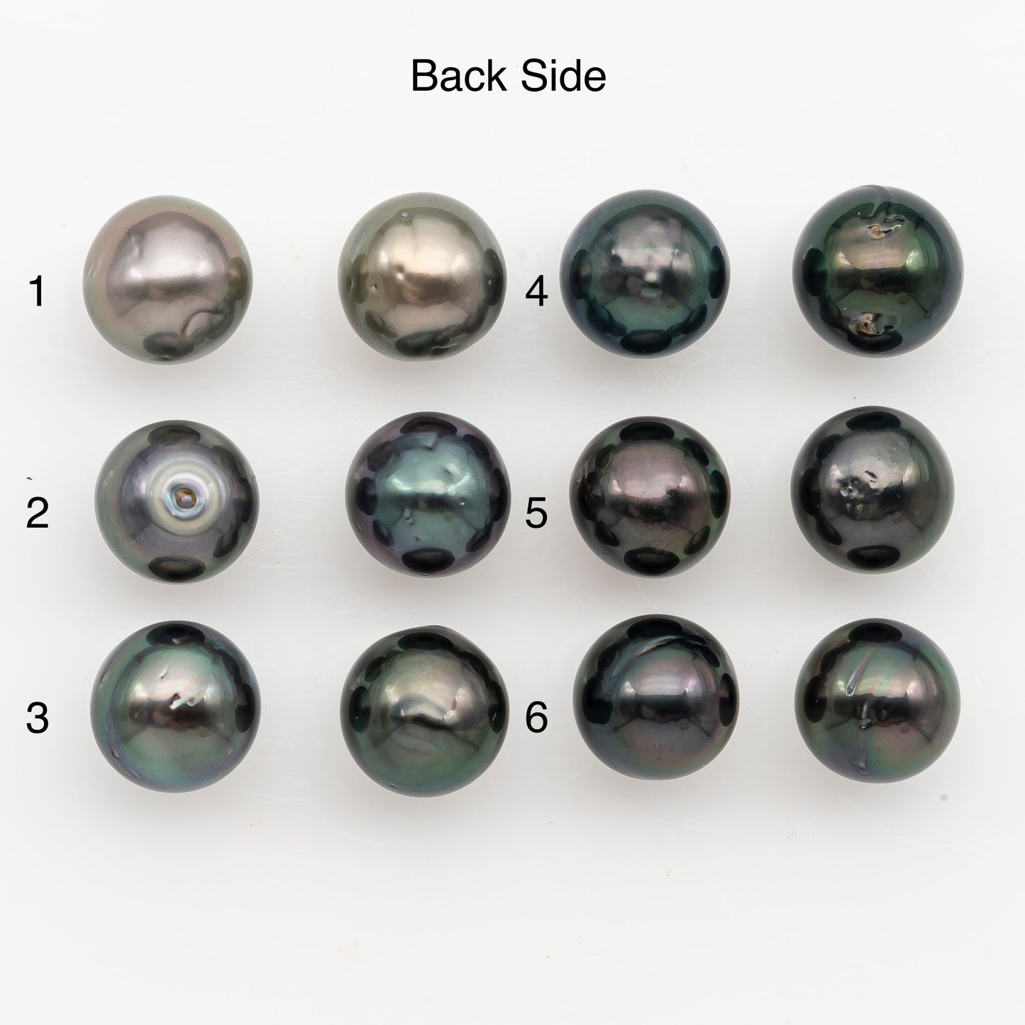 11-12mm Near Round Tahitian Pearl Pairs, Matched Loose Undrilled for Making Earring, Natural Color and High Luster, SKU # 3147TH