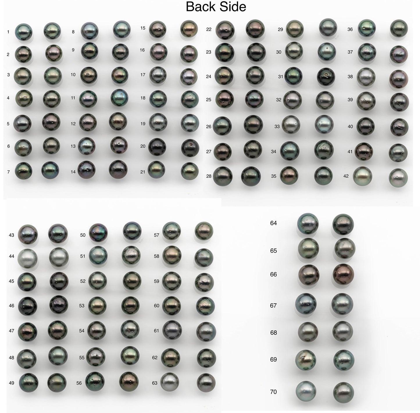 10-11mm Matching Pair Tahitian Pearl Round in High Luster with Blemish, Undrilled for Making Earring or Pendant, SKU # 2379TH