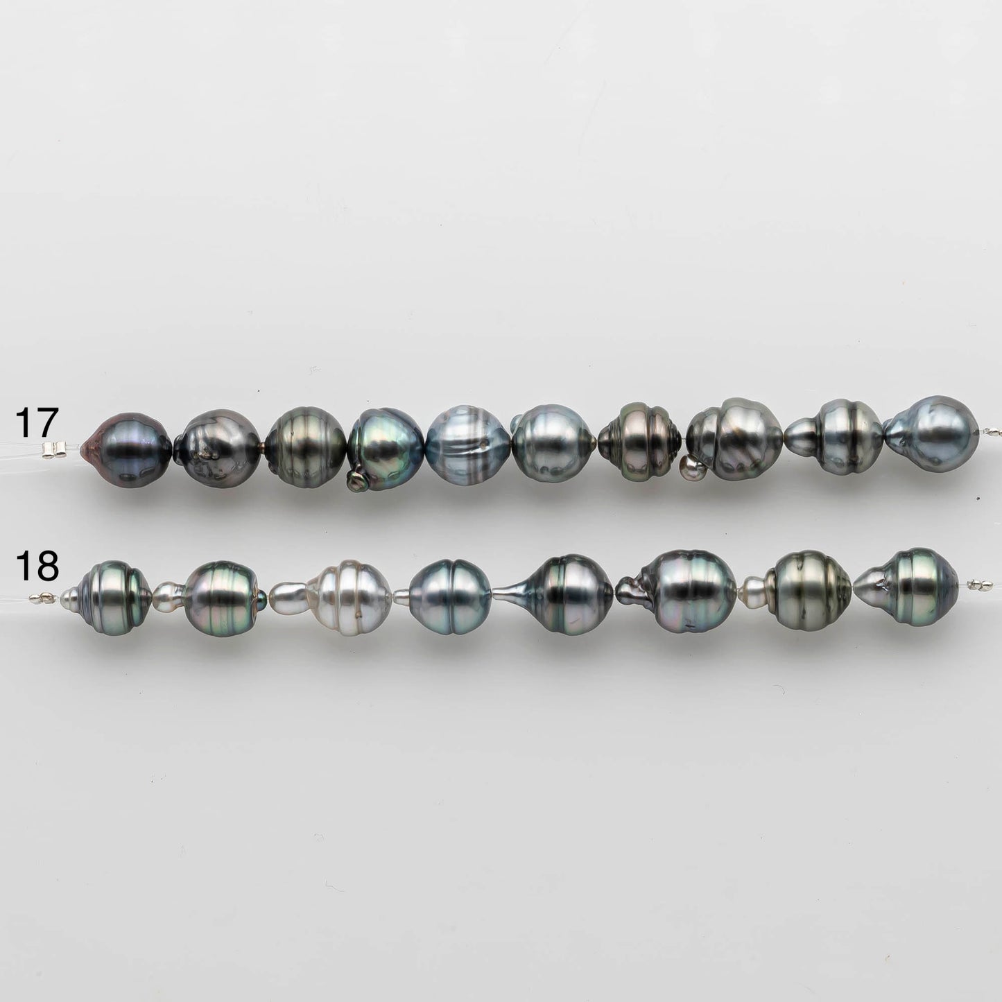 9-10mm Tahitian Pearl in Short Strand with All Natural Color with High Luster for Jewelry Making, SKU# 2470TH