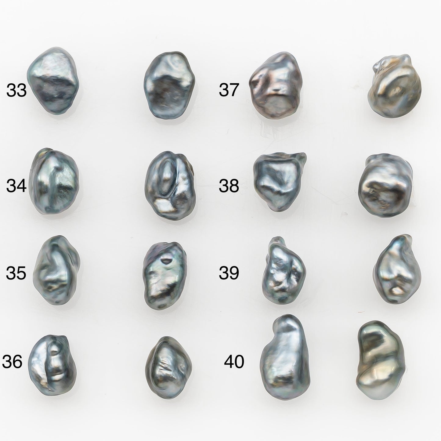 6mm Tahitian Keshi Pearl Pairs, Matched Loose Undrilled for Making Earring, Natural Color and High Luster, SKU # 3270TH