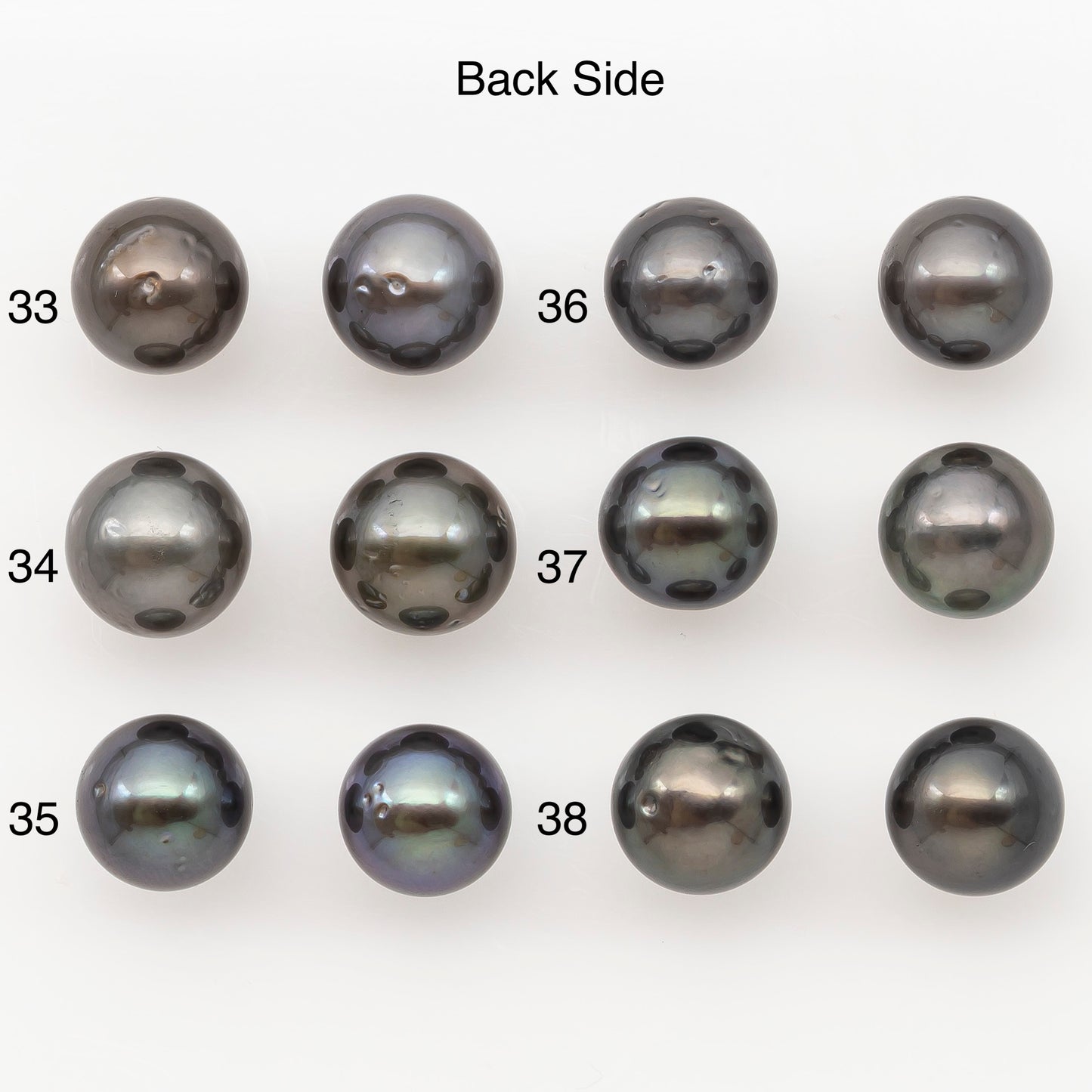 9-10mm Round Tahitian Pearl Pairs with Minor Blemishes, Matched Loose Pearls for Making Studs, for Jewelry Making Supplies, SKU # 3272TH