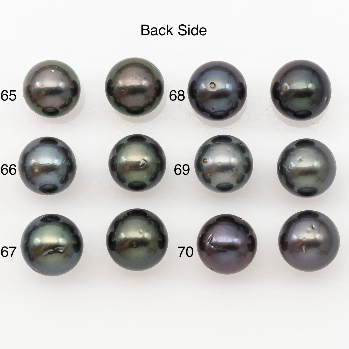 10-11mm Round Tahitian Pearl Pairs with Minor Blemishes, Matched Loose Pearls for Making Studs, for Jewelry Making Supplies, SKU # 3275TH