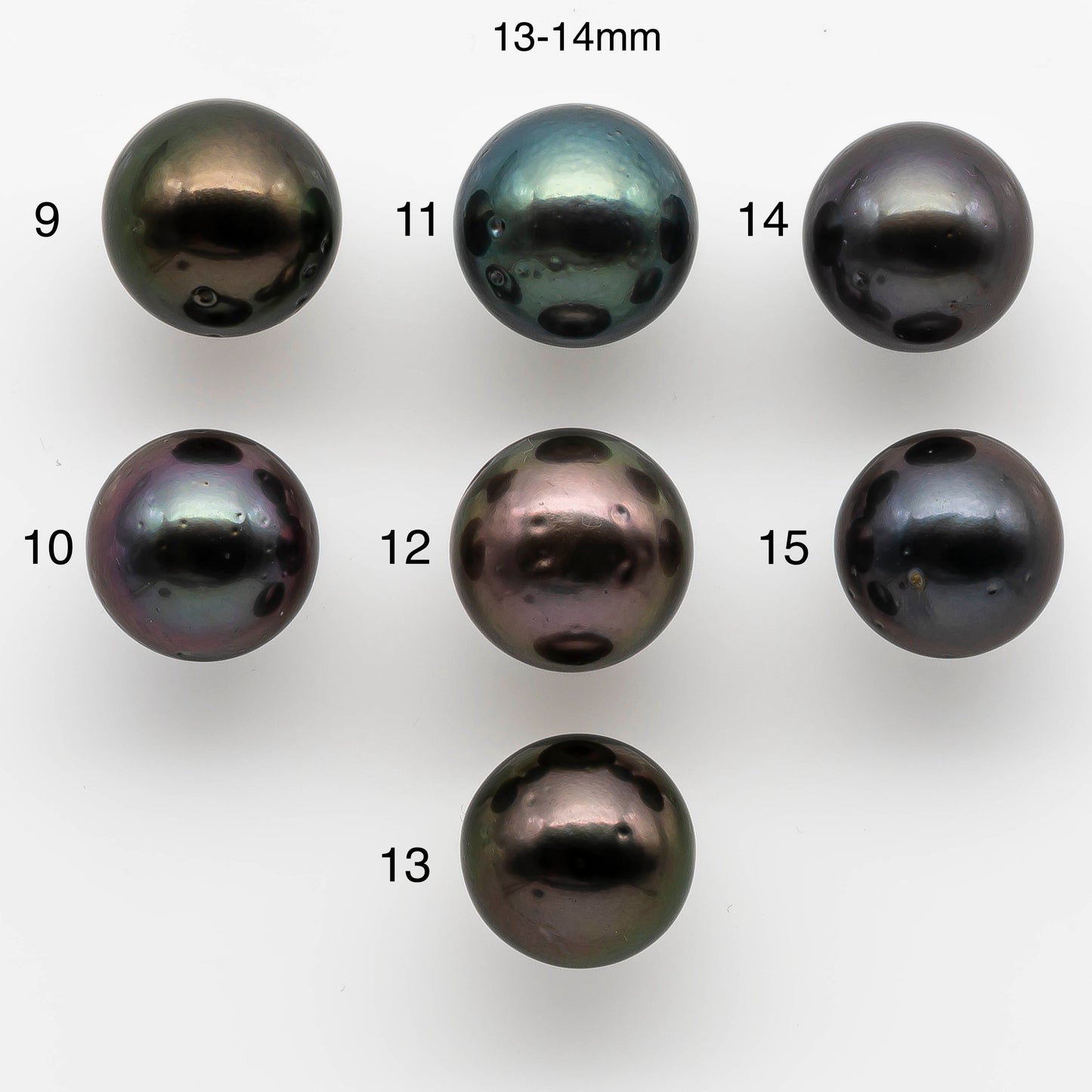 12-14mm Tahitian Pearl Round Undrilled Loose Single Piece in High Luster and Natural Color with Blemishes, SKU # 1975TH