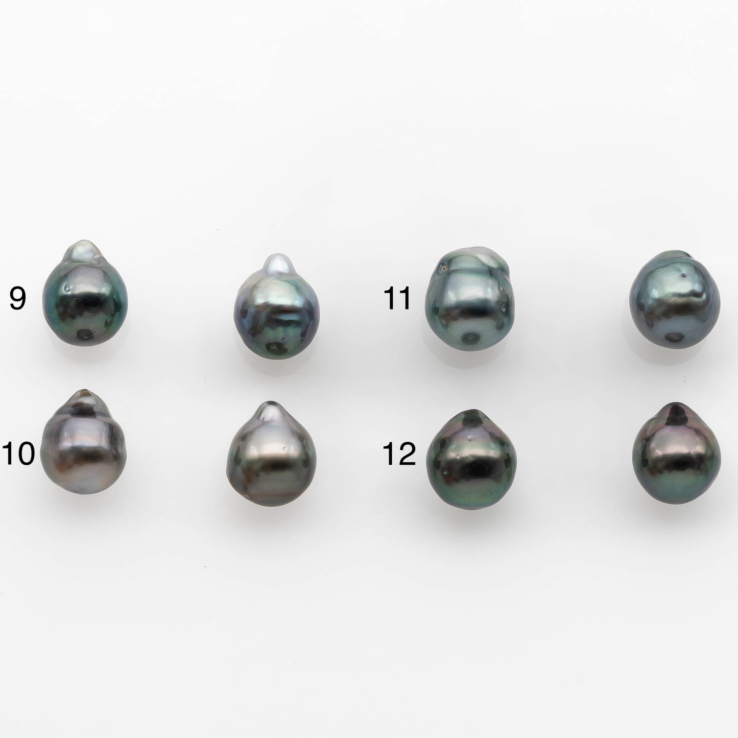 8-9mm Matching Pair Tahitian Pearl in Amazing Luster, Undrilled for Making Earring or Pendant, SKU # 2319TH