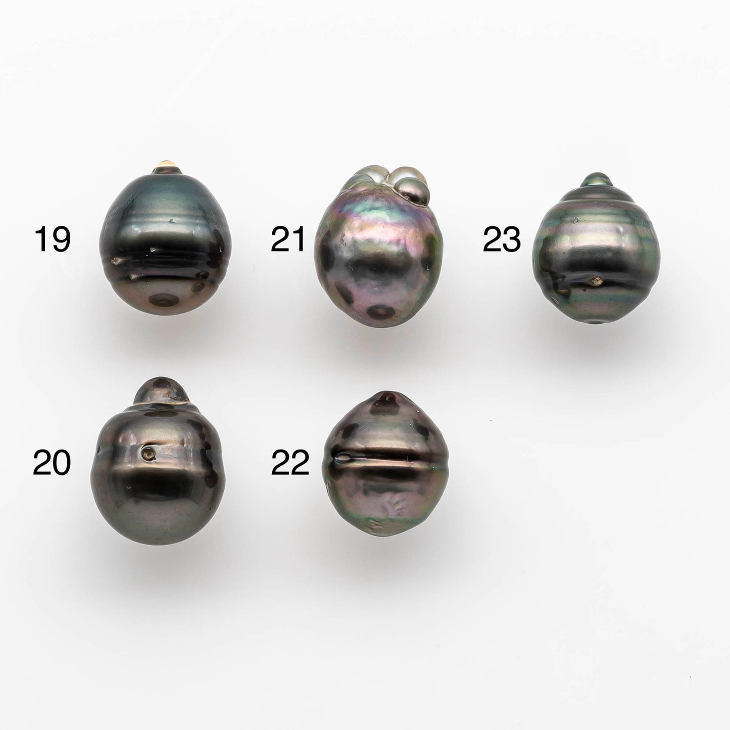 12-13mm Natural Color Tahitian Pearl Drop Shape Loose Single Piece Undrilled in High Luster and Minor Blemishes, SKU # 1901TH