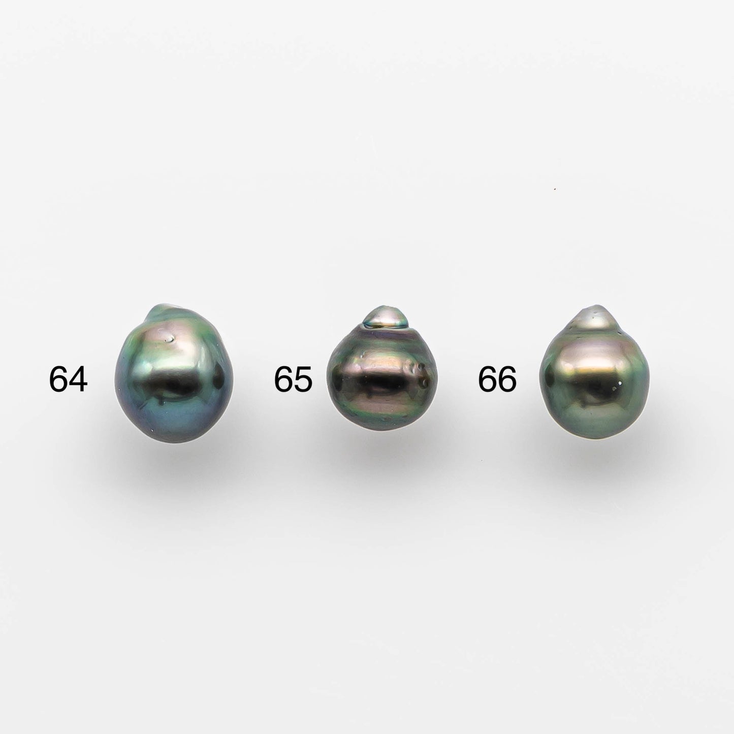 9-10mm Tahitian Pearl Drop with High Luster and Natural Color with Minor Blemishes, Loose Single Piece Half Drilled, SKU # 1895TH