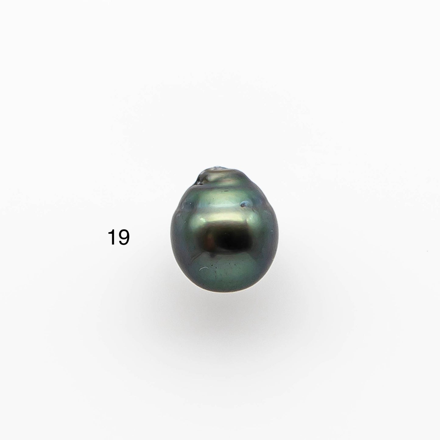 8-9mm Colorful Tahitian Pearl Single Piece Drop in Natural Color and High Luster with Minor Blemishes, Loose Half Drilled, SKU # 1900TH
