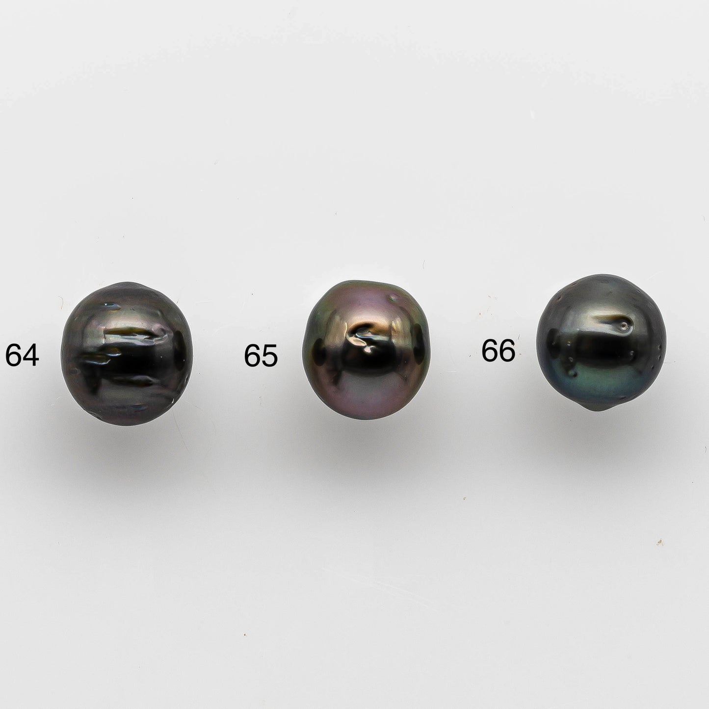 8-9mm One Piece Tahitian Pearl Undrilled Near Round in High Luster and Natural Color with Blemishes, SKU # 1465TH