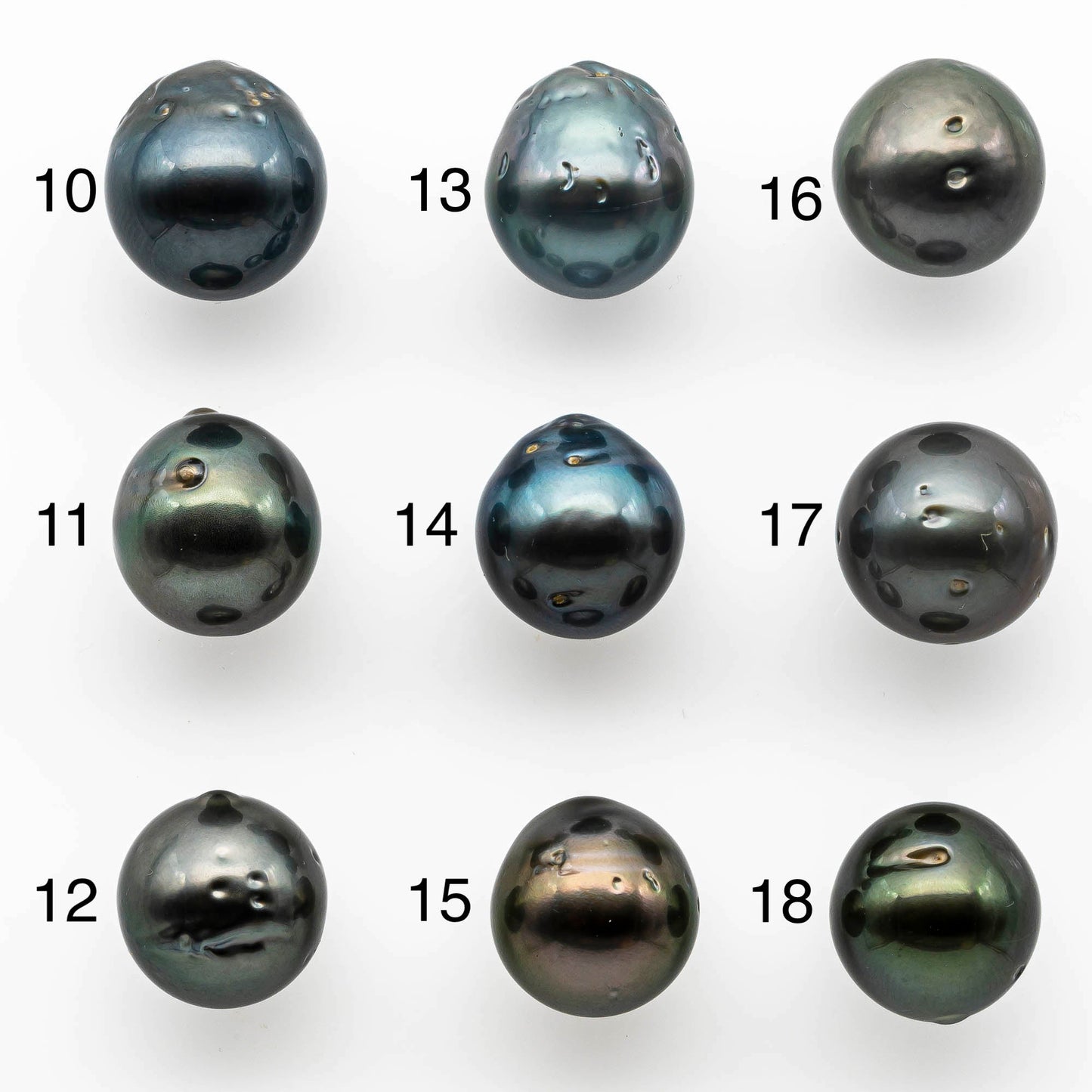 14-15mm Tahitian Pearl Near Round Natural Color and High Luster with Blemish, Loose Undrilled One Single Piece, SKU # 1409TH