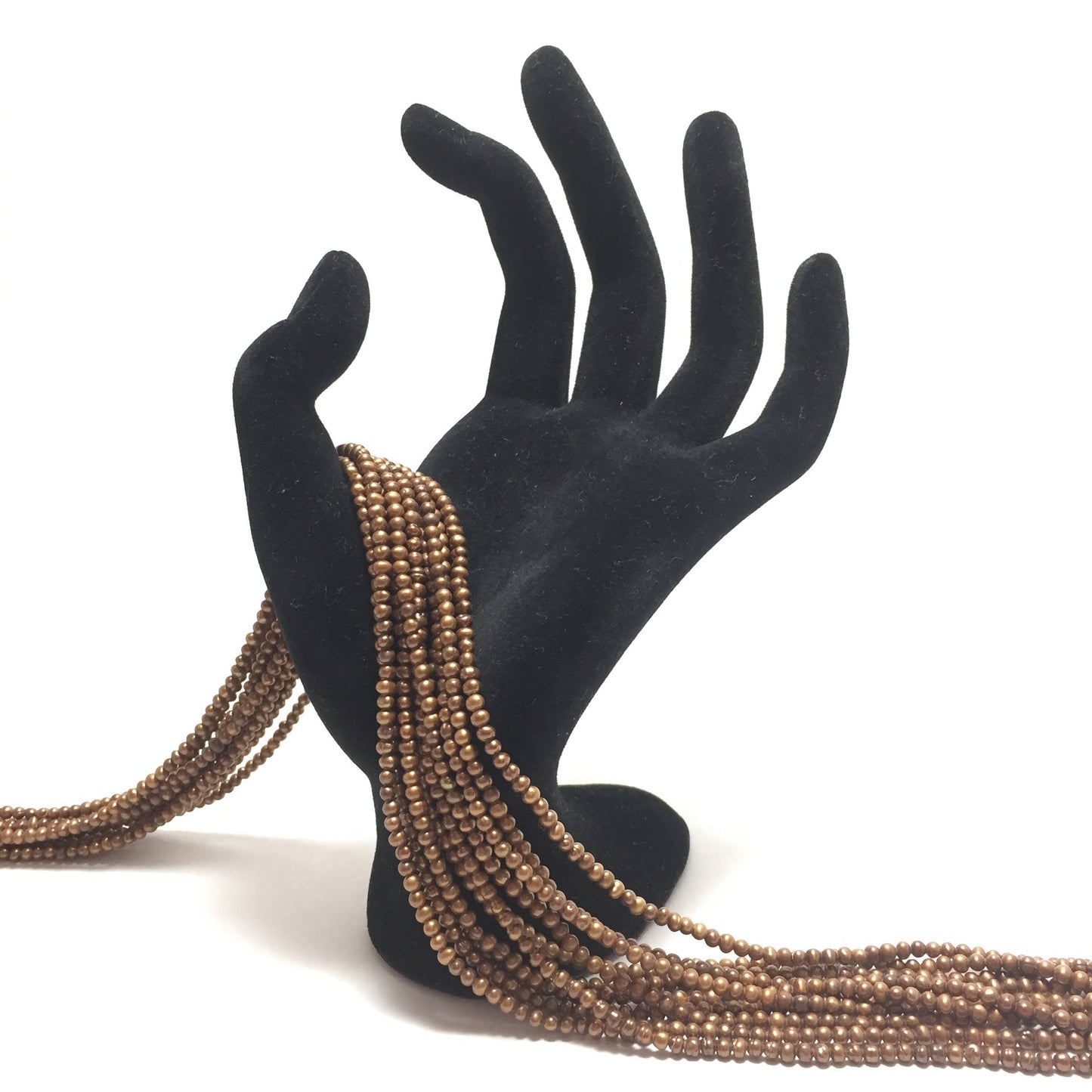 Baby Potato 2.5-3mm Brown Freshwater Pearls 16 inches, Seed Pearls, BPOT005