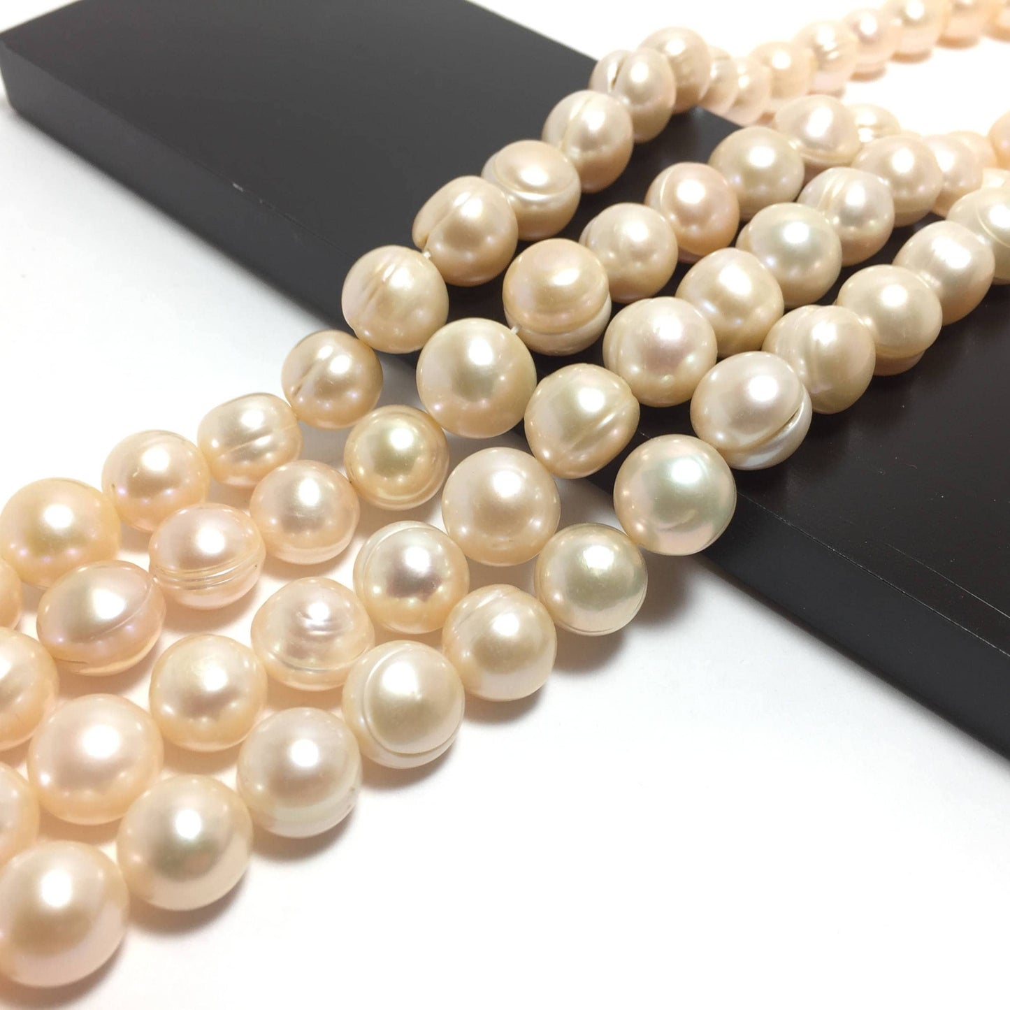 Potato Pearls, 11.5-12mm Natural Peach Color Freshwater Pearls in 15.5 inches, POT008