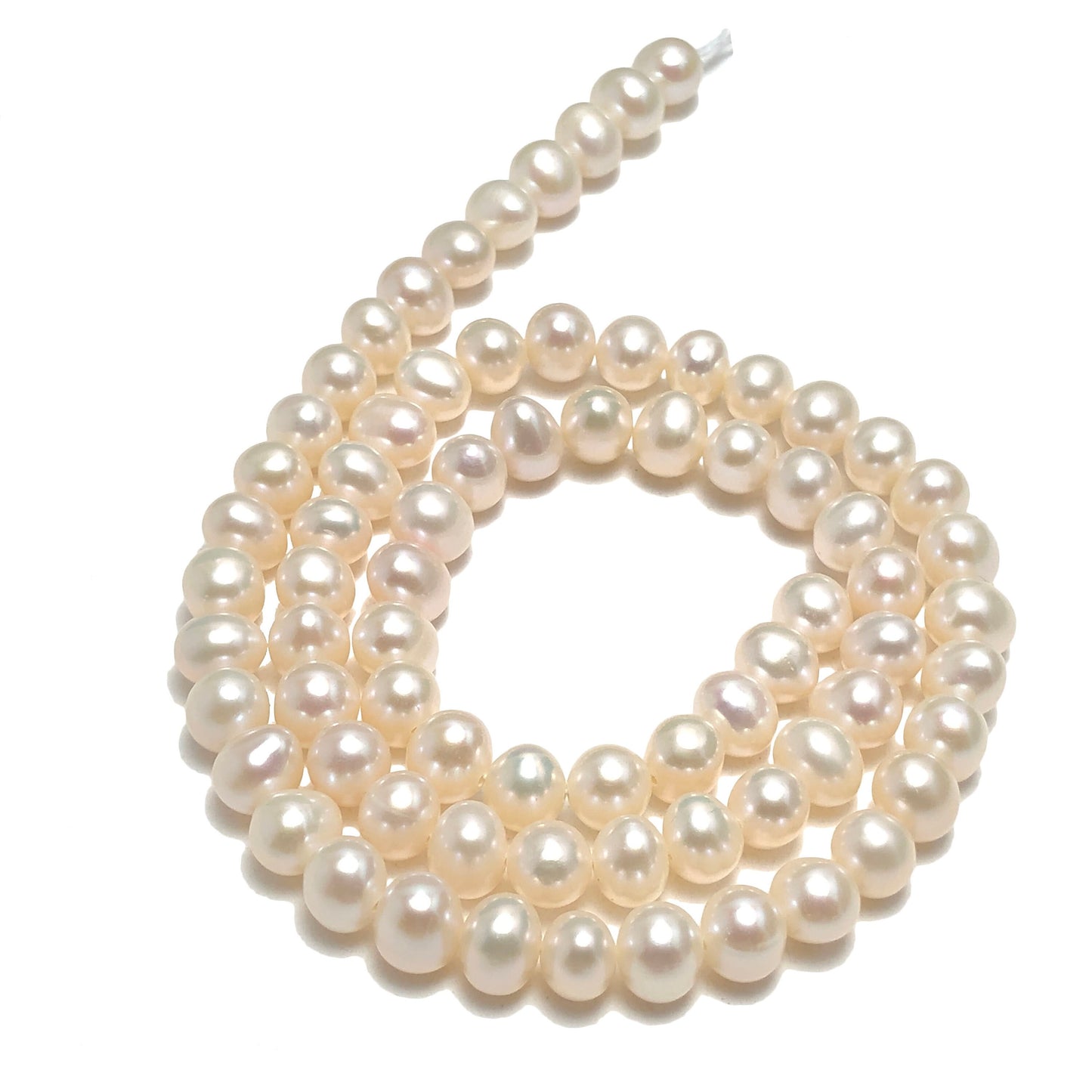 AA Grade 5.5-6mm Off Round Potato Pearls, White Color Freshwater Pearls, POT031