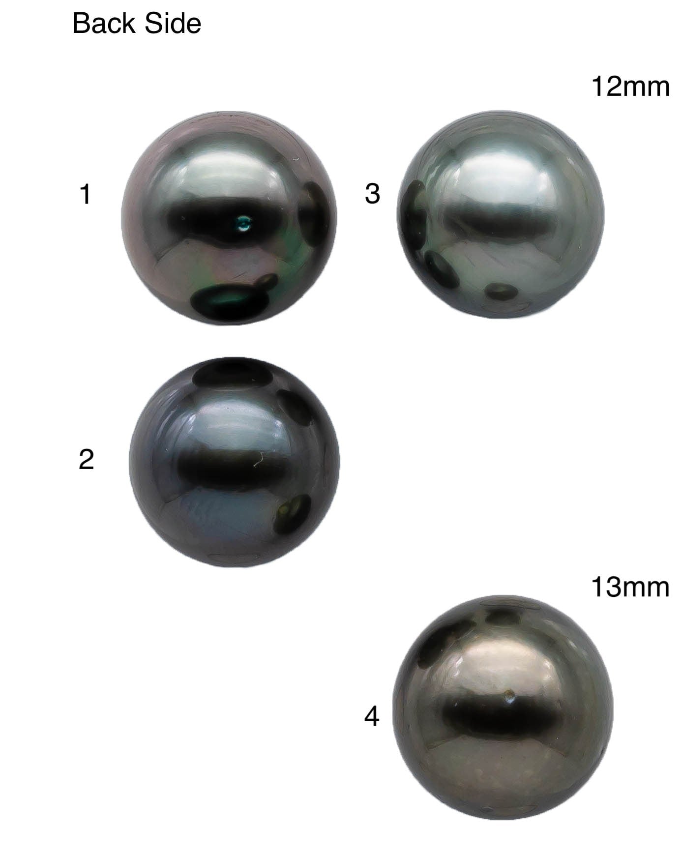12-13mm Round Tahitian Pearl Single Piece Natural Color with Extremely Nice Luster, AAA Quality Front Side Smooth and Clean, SKU#1092TH