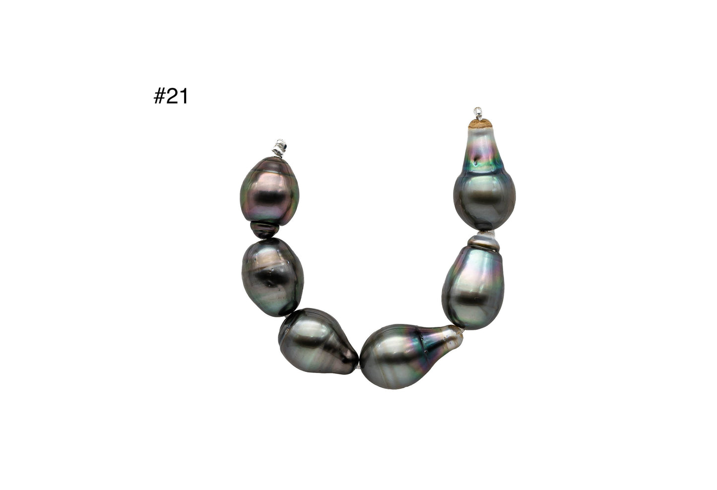 Multicolor Tahitian Pearl Near Round or Tear Drops with Blemishes and Extremely Nice Luster, Natural Color Pearl Beads, 10-11mm SKU#1106TH