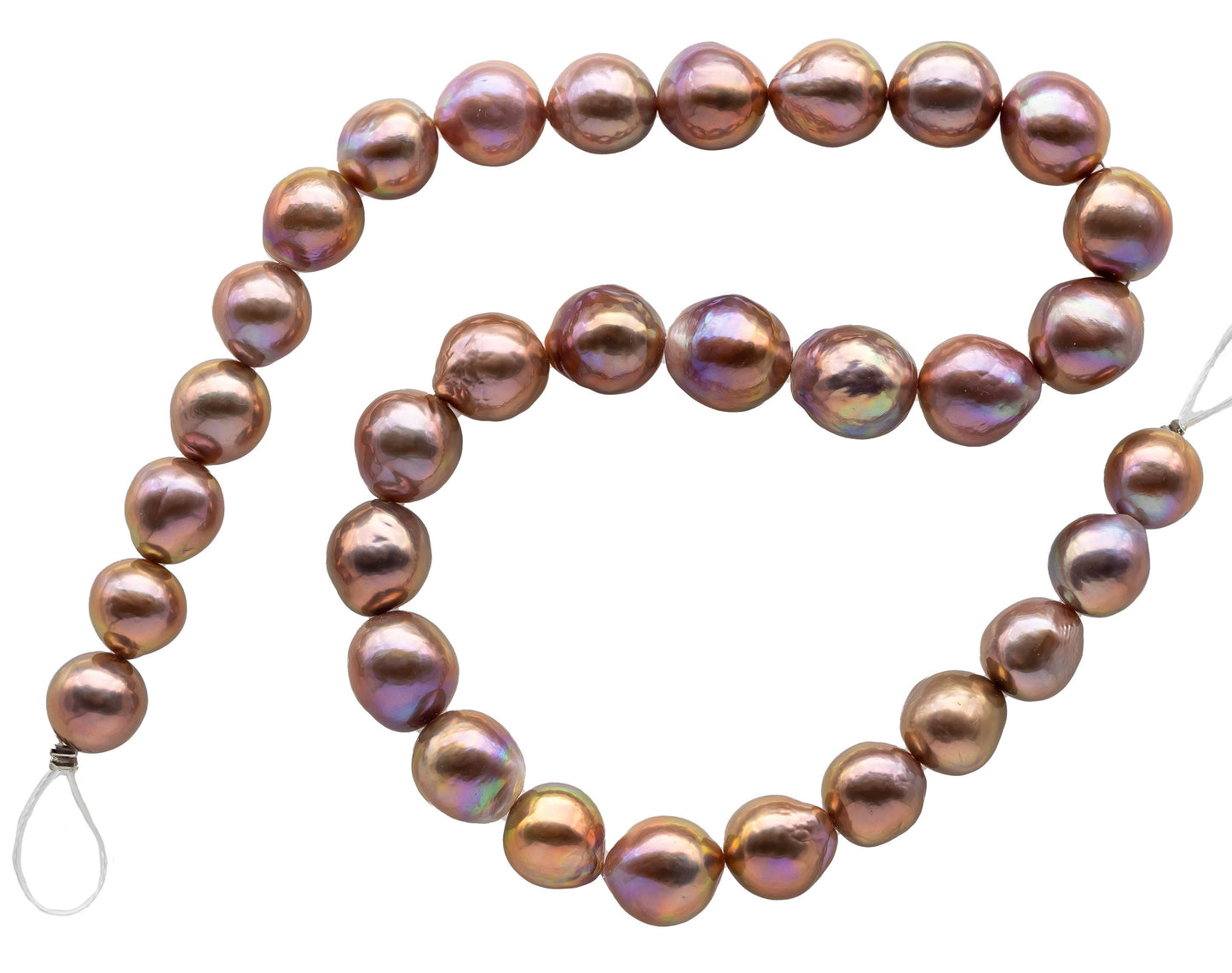 10-13mm Edison Pearls Lavender Near Round or Drops with Extremely Nice Luster, Natural Freshwater Pearl Bead Color, Full Strand, SKU# 1111ED