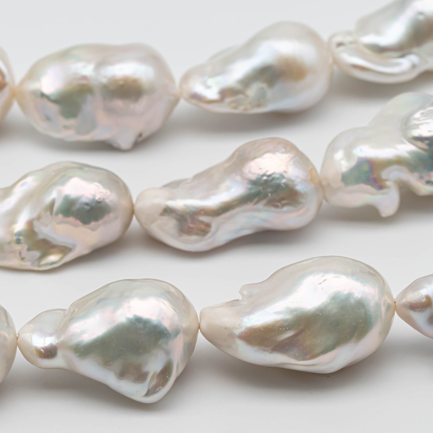 14-18mm Baroque Pearl Nucleated with Very Nice Luster and Smooth Skin, Large Size Fireball Pearl in Full Strand, SKU# 1116BA