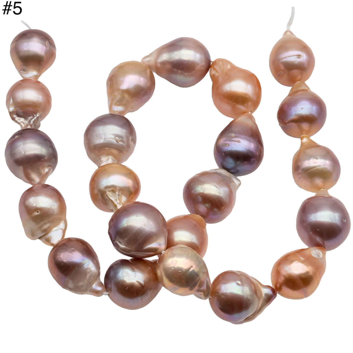 Natural Color Baroque Pearl in Multi-Color Freshwater Pearl Beads, Large Size with Nice Luster, Full Strand, 13-18mm, SKU# 1120BA