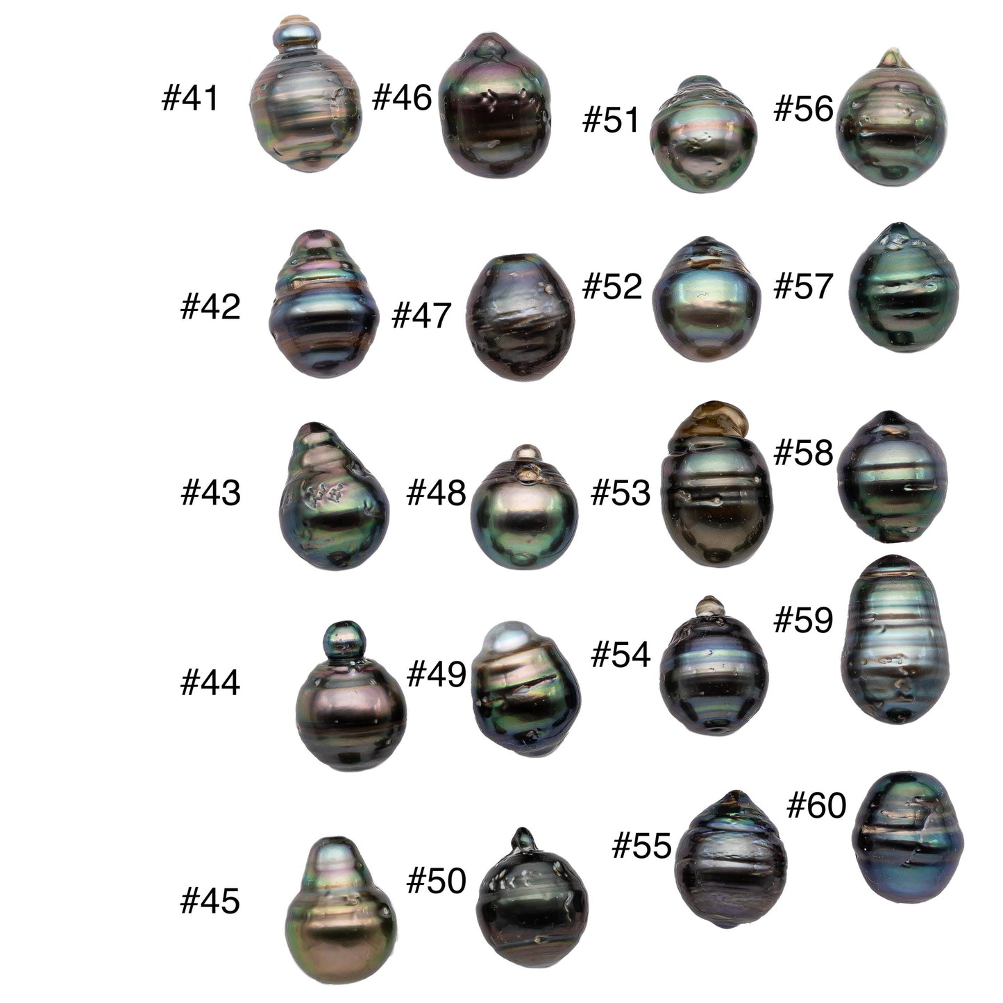Single Teardrop Black Tahitian Pearl Natural Peacock Color in Loose Undrilled with High Luster For Jewelry Making 11-11.5mm, SKU # 1125TH