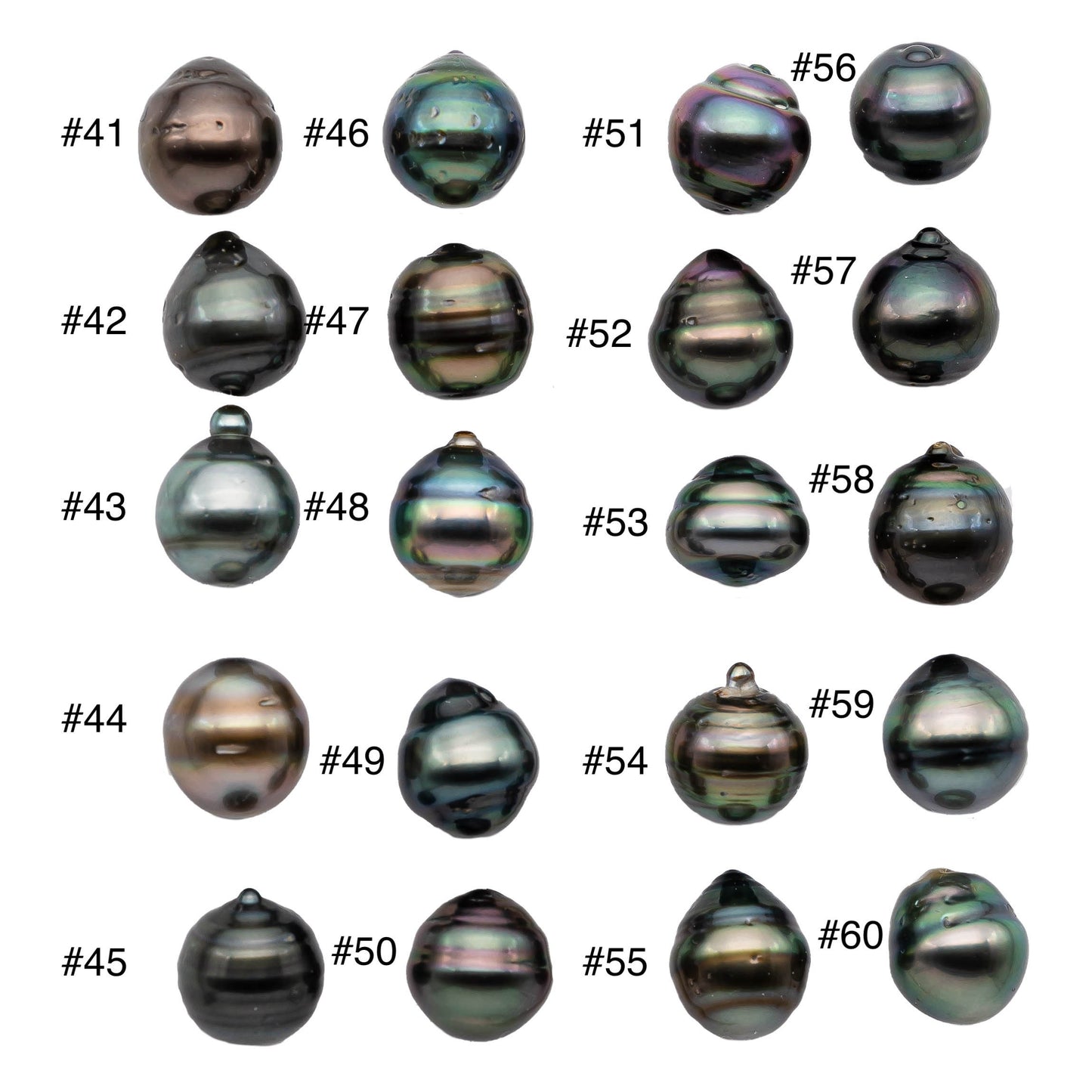 One Piece Tahitian Pearl Drops with Natural Color in Single Loose Undrilled Black Pearl with High Luster and No Hole 11-11.5mm, SKU # 1127TH