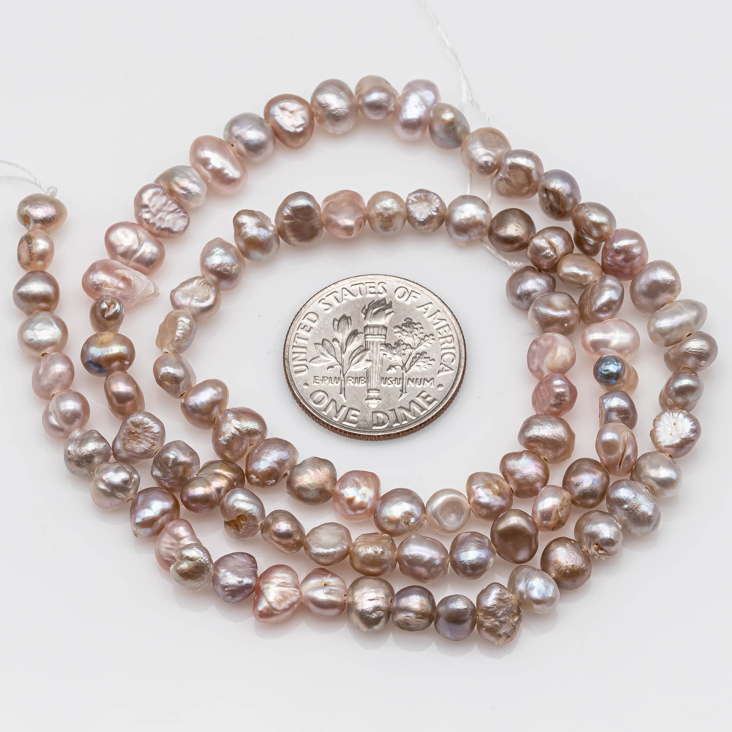 4-5mm Light Pink Nugget Freshwater Pearl Bead Strand for Jewelry Making, SKU # 1137FW