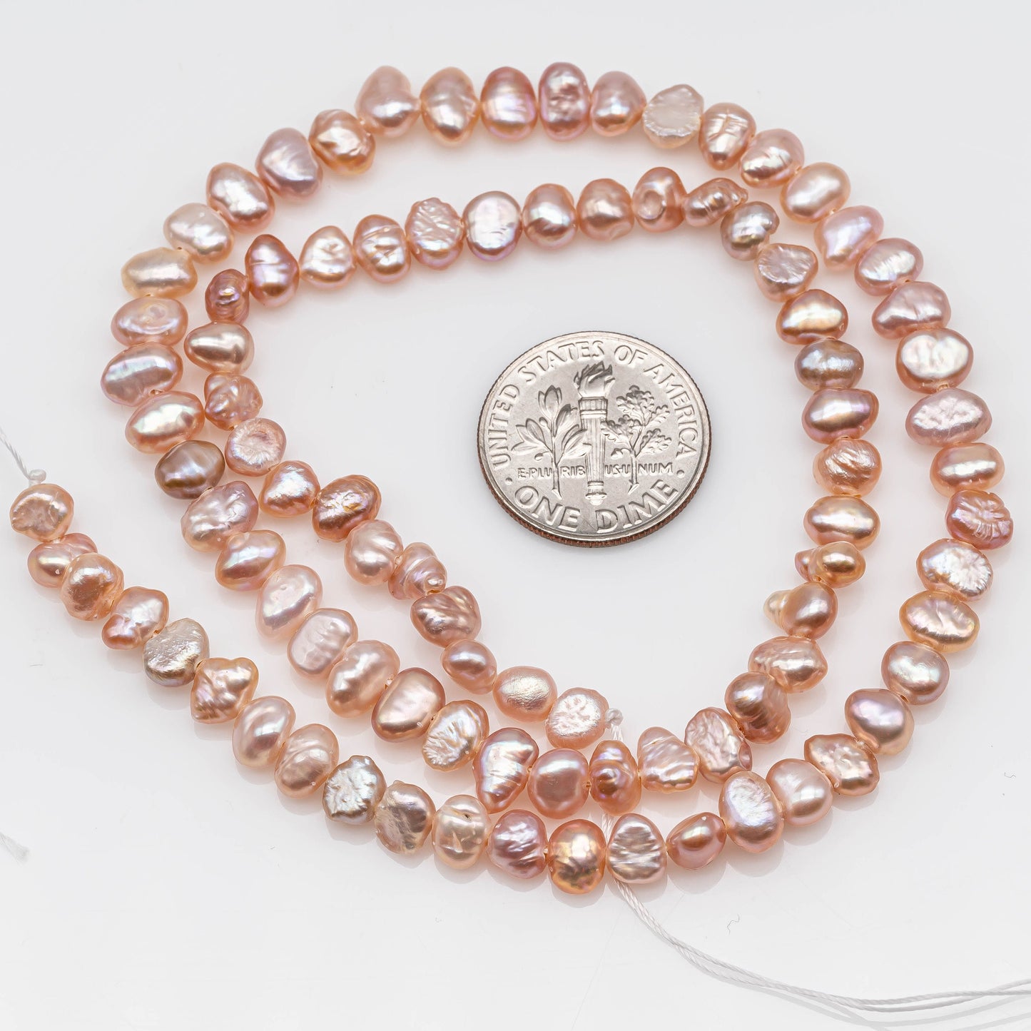 Pink Nugget Freshwater Pearl in Small Size 4-5mm Full Strand and Natural Color for Jewelry Making, SKU # 1139FW