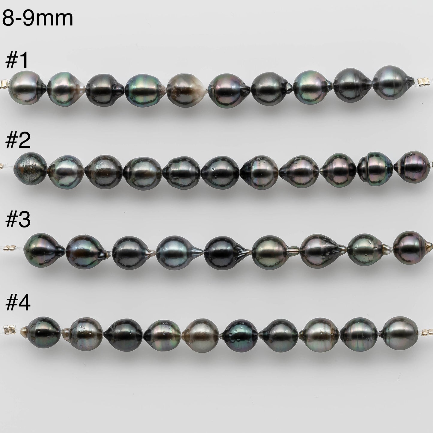 8-10mm Teardrop Tahitian Pearl Shorter Strand