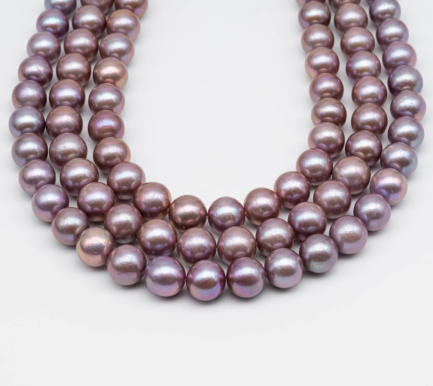 12-14mm Edison Pearl Round Natural Lavender or Metallic Color, Large Size Freshwater Pearl with Lusters and Blemishes, SKU#1228EP