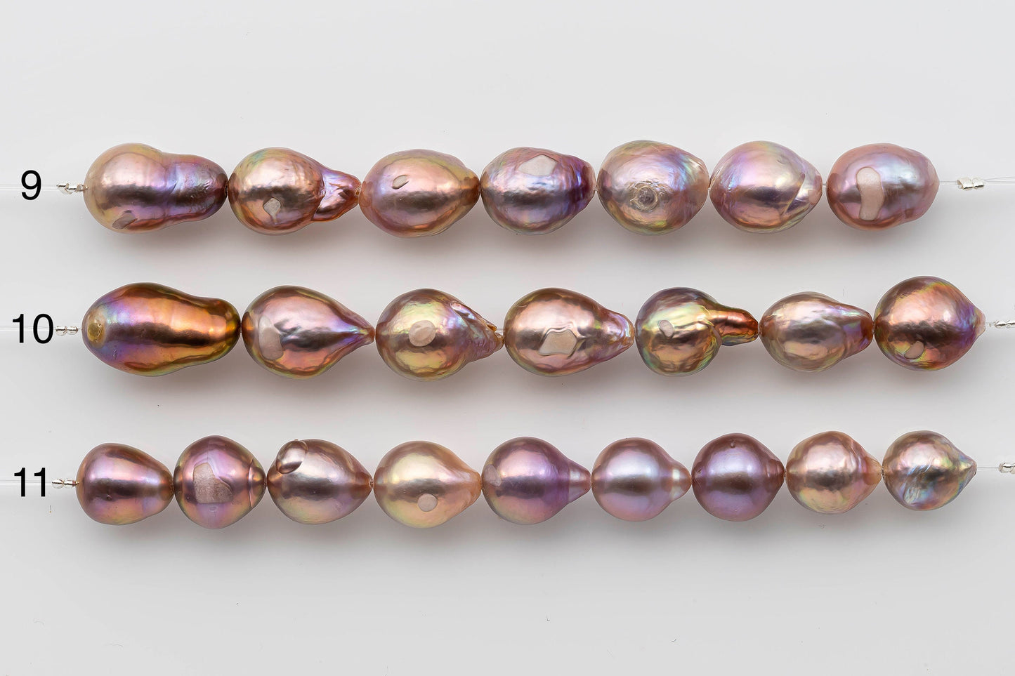 10-12mm Edison Pearl with Scars with High Luster and Natural Colors in Short Strand for Beading or Jewelry Making, SKU # 1329EP