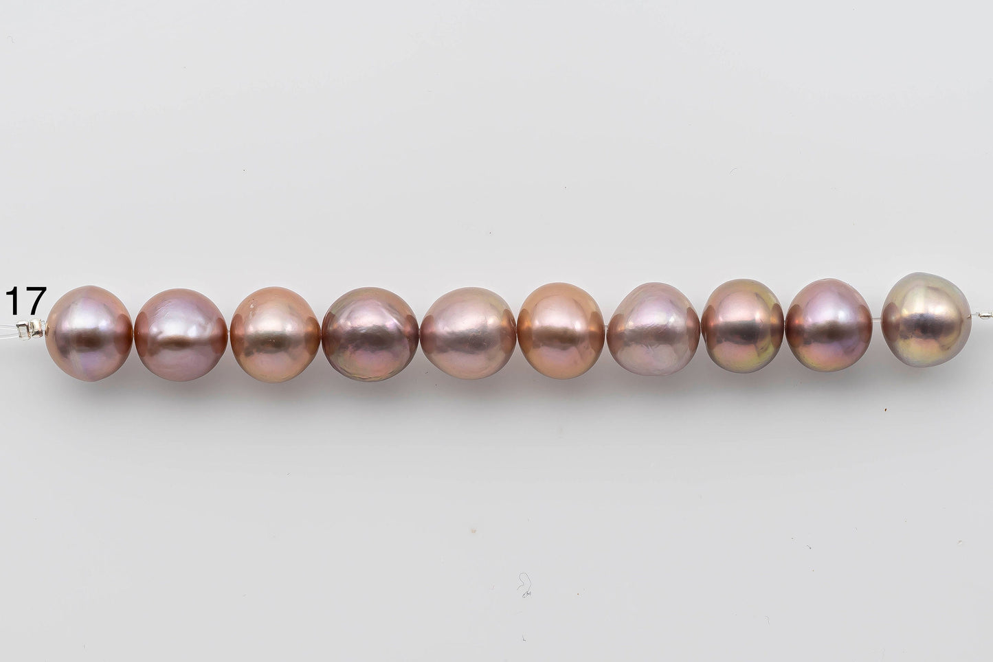 10-12mm Edison Pearl Near Round or Teardrop Freshwater Pearl in Natural Colors and High Lusters in Shorter Strand for Beading, SKU # 1331EP