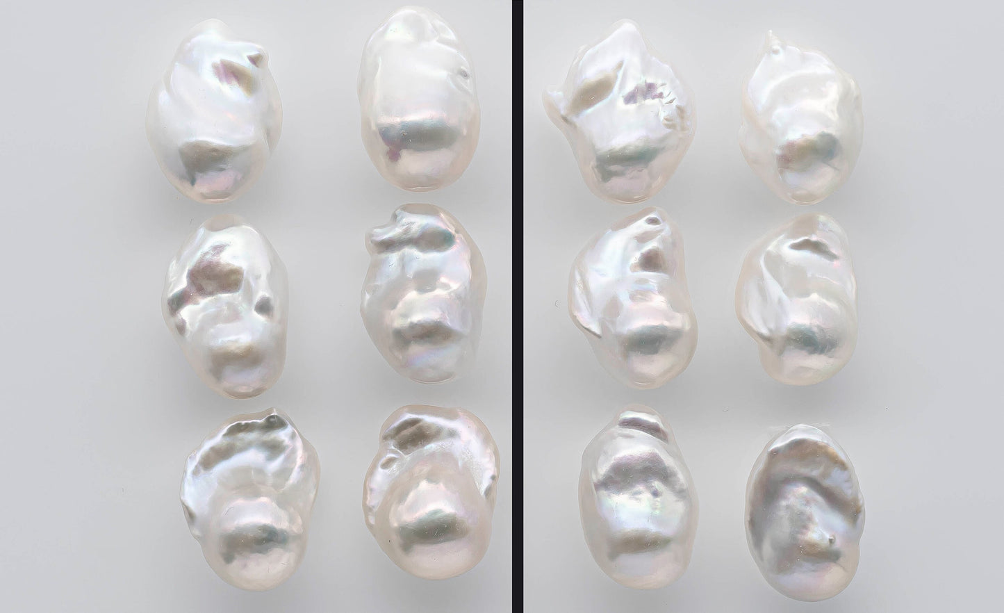 16-18mm Baroque Pearl Loose Pair Undrilled with High Luster and Back Side also Smooth, for Making Earring, SKU # 1352BA