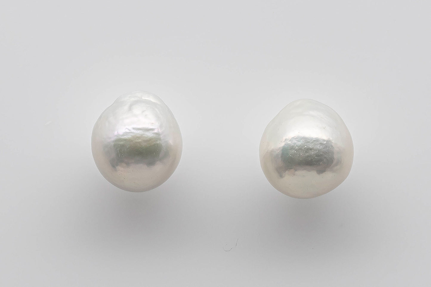 9-10mm White Edison Pearl Loose Pair Undrilled with High Luster for Making Earring, SKU # 1362EP