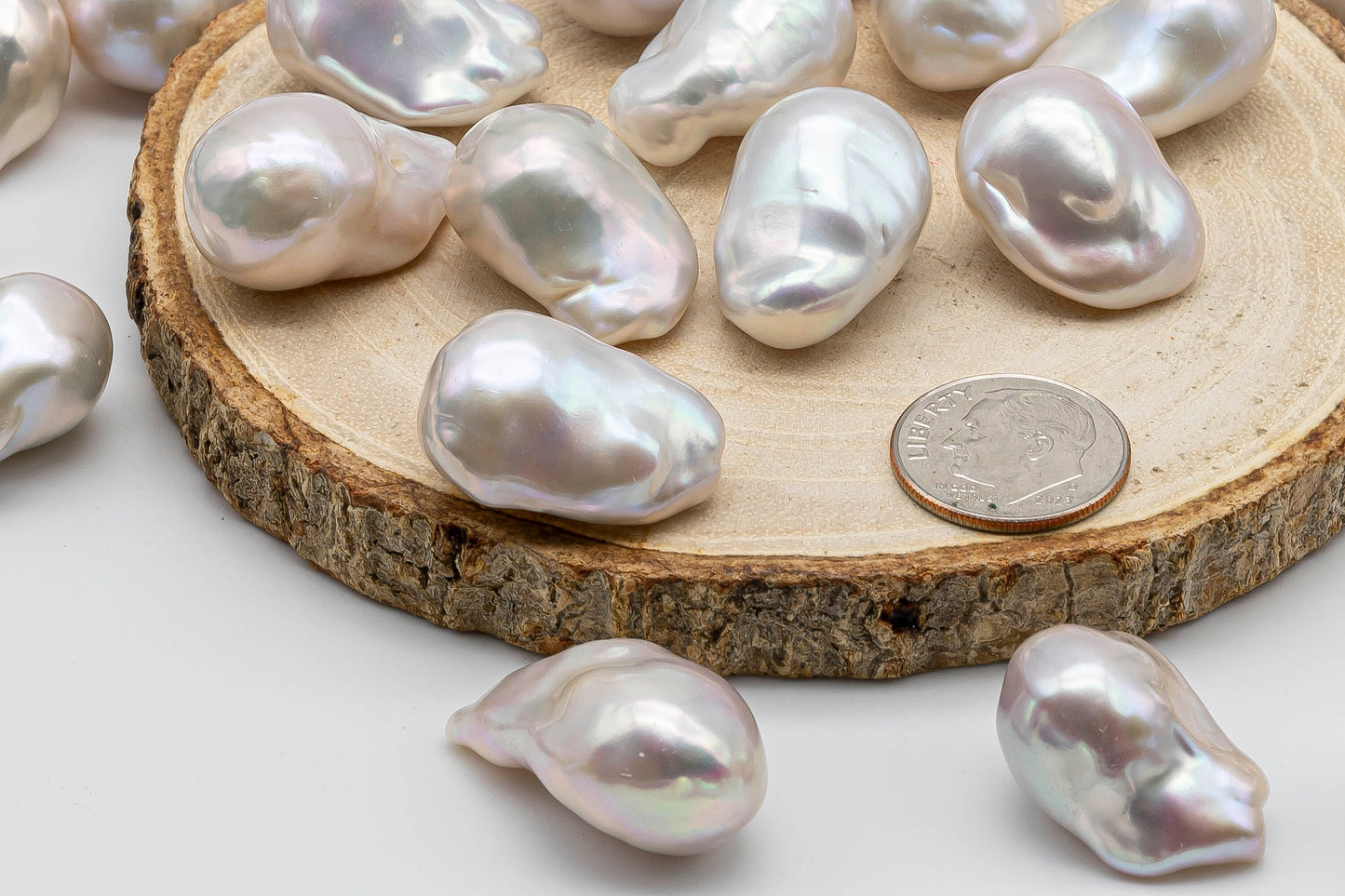 AAA 15-16mm Baroque Pearl Single Piece Undrilled with Extreme Luster and Freshwater Pearl Bead Large Size Smooth Surface, SKU # 1368BA